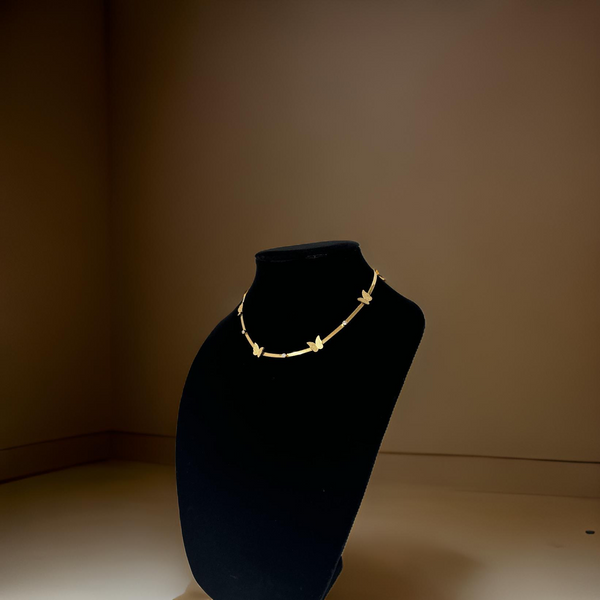Elegant Butterfly and Stone Necklace