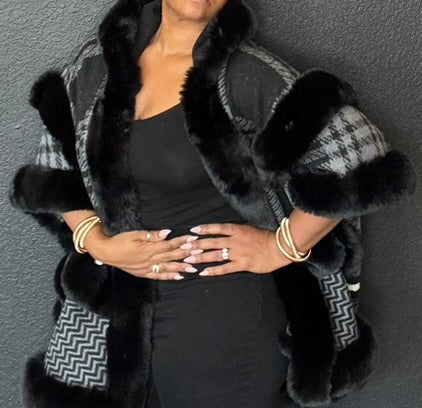 Faux Fur Cardigan Coat