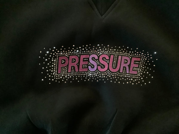 "PRESSURE" Oversized Cropped Sweatshirt